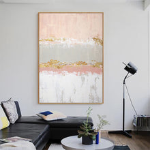 Load image into Gallery viewer, Ping Gray Gold Abstract Painting Large Canvas Art Work Op094