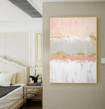 Load image into Gallery viewer, Ping Gray Gold Abstract Painting Large Canvas Art Work Op094