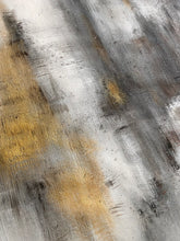 Load image into Gallery viewer, Grey White Gold Abstract Painting on Canvas Original Artwork Op009