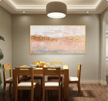 Load image into Gallery viewer, Gold Pink Abstract Art Yellow Painting Oversized Modern Wall Art Op013