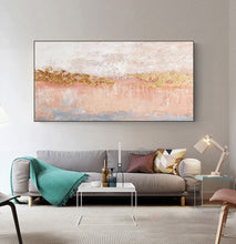 Load image into Gallery viewer, Gold Pink Abstract Art Yellow Painting Oversized Modern Wall Art Op013