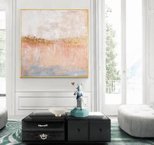 Load image into Gallery viewer, Pink Gold Gray Leaf Abstract Painting on Canvas Op026