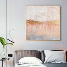 Load image into Gallery viewer, Pink Gold Gray Leaf Abstract Painting on Canvas Op026