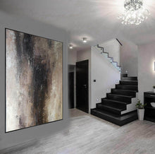 Load image into Gallery viewer, Brown Abstract Painting Living Room Painting Oversized Wall Art Yp001