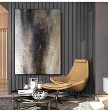 Load image into Gallery viewer, Brown Abstract Painting Living Room Painting Oversized Wall Art Yp001