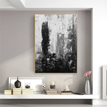 Load image into Gallery viewer, Black White Gray Abstract Painting Original Large Acrylic Painting Yp016