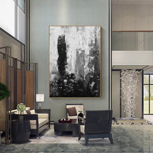 Load image into Gallery viewer, Black White Gray Abstract Painting Original Large Acrylic Painting Yp016