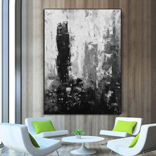 Load image into Gallery viewer, Black White Gray Abstract Painting Original Large Acrylic Painting Yp016