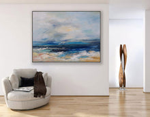 Load image into Gallery viewer, Blue Abstract Painting Beach Painting Landscape Yp004