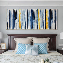 Load image into Gallery viewer, Navy Blue Yellow Original Acrylic Art Decor Huge Artwork Gp056