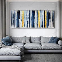 Load image into Gallery viewer, Navy Blue Yellow Original Acrylic Art Decor Huge Artwork Gp056