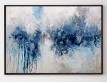 Load image into Gallery viewer, Blue Gray White Abstract Painting Living Room Kitchen Home Wall Decor Np026