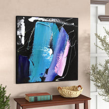Load image into Gallery viewer, Black Blue Pink Abstract Acrylic Painting Large Canvas Art Cp002