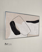 Load image into Gallery viewer, Black And White Abstract Painting Beige Canvas Art Qp103