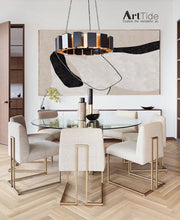 Load image into Gallery viewer, Black And White Abstract Painting Beige Canvas Art Qp103