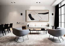 Load image into Gallery viewer, Black And White Abstract Painting Beige Canvas Art Qp103