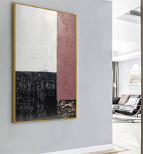 Load image into Gallery viewer, Black and White Painting on Canvas Iron Red Wall Art Op052