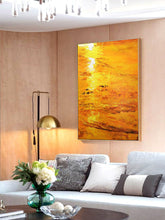 Load image into Gallery viewer, Beach Sunset Painting Orange Abstract Landscape Op053