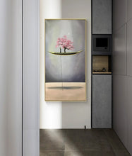 Load image into Gallery viewer, Peach Blossom Tree Painting Sailboat Painting Wall Art Np063