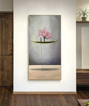 Load image into Gallery viewer, Peach Blossom Tree Painting Sailboat Painting Wall Art Np063
