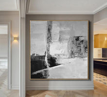 Load image into Gallery viewer, Black And White Abstract Painting Oversized Acrylic Painting Yp024