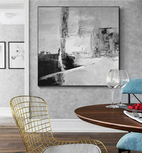 Load image into Gallery viewer, Black And White Abstract Painting Oversized Acrylic Painting Yp024
