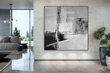 Load image into Gallery viewer, Black And White Abstract Painting Oversized Acrylic Painting Yp024