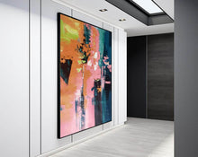 Load image into Gallery viewer, Deep Blue Orange Abstract Acrylic Painting Pink Abstract Painting Cp005