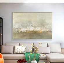 Load image into Gallery viewer, Large Yellow Abstract Painting Beige Painting Gray Abstract Painting Cp010