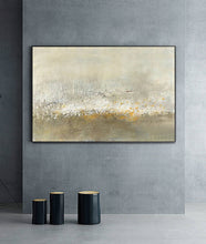 Load image into Gallery viewer, Large Yellow Abstract Painting Beige Painting Gray Abstract Painting Cp010