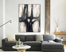 Load image into Gallery viewer, Rich Texture Painting Black and White Fine Art Oversized Canvas Artwork Kp048