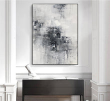 Load image into Gallery viewer, Black And White Abstract Painting on Canvas Minimalist Painting Op027