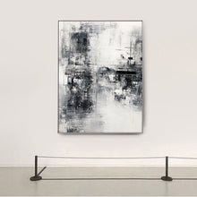 Load image into Gallery viewer, Black White Painting Gray Painting Oversize Wall Art Op040