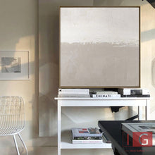 Load image into Gallery viewer, Beige And White Beige Minimalist Painting Beige And White Canvas Art Qp045