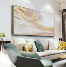 Load image into Gallery viewer, Gold Pink White Abstract Painting Oversized Wall Art for Living Room Op001