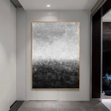Load image into Gallery viewer, Black and White Abstract Painting Gray Huge Wall Art Yp12