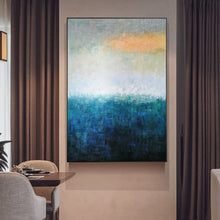 Load image into Gallery viewer, Deep Blue White Yellow Abstract Painting on Canvas Original Yp020