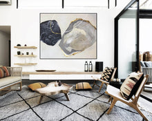 Load image into Gallery viewer, Black White Gold Modern Abstract Painting Giant Wall Canvas Np116