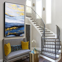 Load image into Gallery viewer, Blue Abstract Painting on Canvas Original Abstract Acrylic Painting Np096