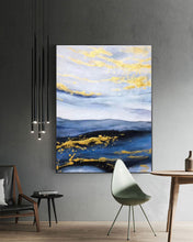 Load image into Gallery viewer, Blue Abstract Painting on Canvas Original Abstract Acrylic Painting Np096