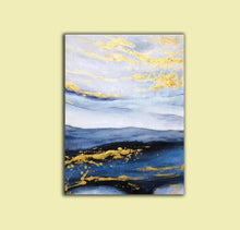 Load image into Gallery viewer, Blue Abstract Painting on Canvas Original Abstract Acrylic Painting Np096