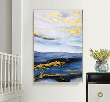 Load image into Gallery viewer, Blue Abstract Painting on Canvas Original Abstract Acrylic Painting Np096