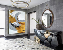 Load image into Gallery viewer, White Gold Grey Contemporary Art Hand Painted Abstract Painting Np075