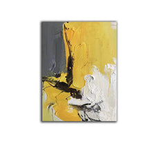 Load image into Gallery viewer, Yellow White Grey Oversized Abstract Painting Modern Art Cp008