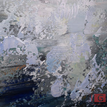 Load image into Gallery viewer, Blue White Gray Abstract Painting Neutral Abstract Art Qp051