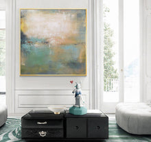 Load image into Gallery viewer, Blue Yellow Green Abstract Painting Oversize Wall Art Cp022