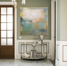 Load image into Gallery viewer, Blue Yellow Green Abstract Painting Oversize Wall Art Cp022