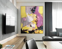Load image into Gallery viewer, Black Yellow Purple Abstract Painting Original Modern Painting Np106