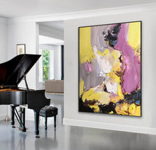 Load image into Gallery viewer, Black Yellow Purple Abstract Painting Original Modern Painting Np106