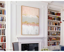 Load image into Gallery viewer, Ping Gray Gold Abstract Painting Large Canvas Art Work Op094